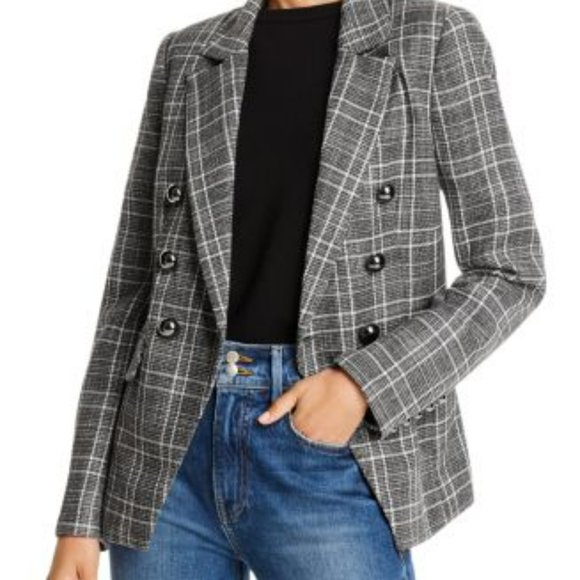 NWT Lini Blazer The Evelyn Cut Double Breasted Plaid Blazer.SZ Small